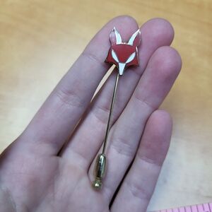 Fox Design Gold and Red Brooch Pin